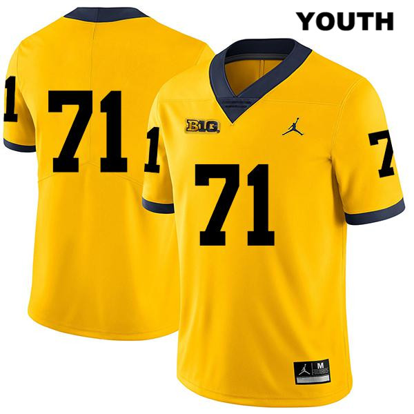 Youth NCAA Michigan Wolverines David Ojabo #71 No Name Yellow Jordan Brand Authentic Stitched Legend Football College Jersey LL25L00PU